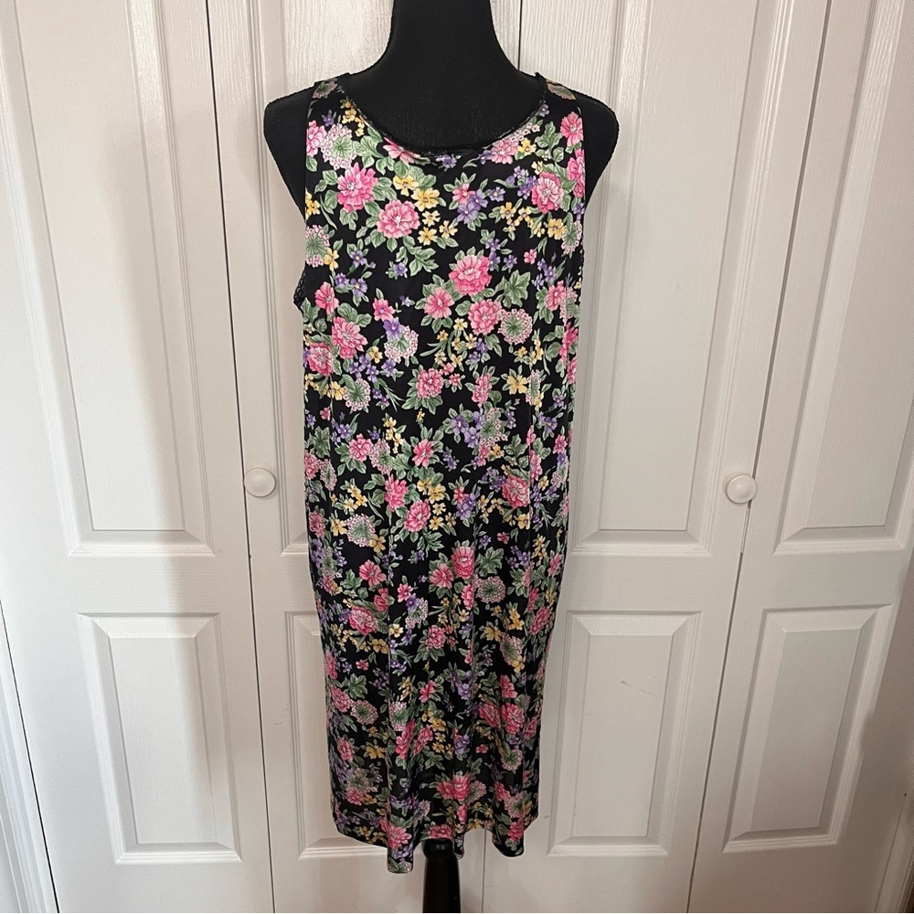 Vintage 80s-90s Vassarette Slip Nightgown Lace Sz M Floral Lingerie Cottagecore - Picture 5 of 7